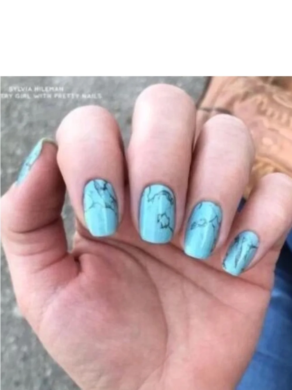 Color Street Nail Polish Strips - Mojave Turquoise Marble 16 pcs FDF279